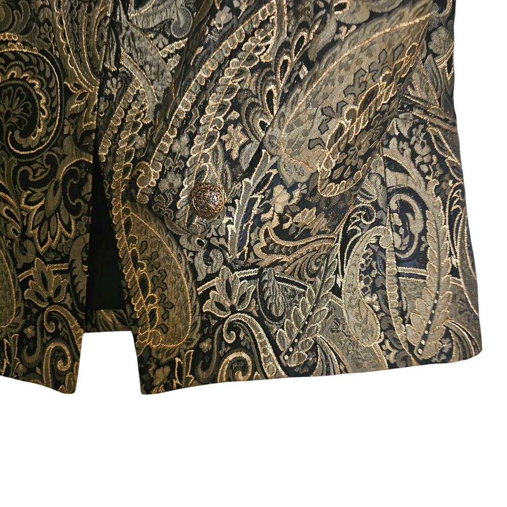 Oscar de la renta Blazer Size Medium Black & Metallic Gold - Picture 4 of 13